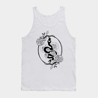 Snake Floral Art Tank Top